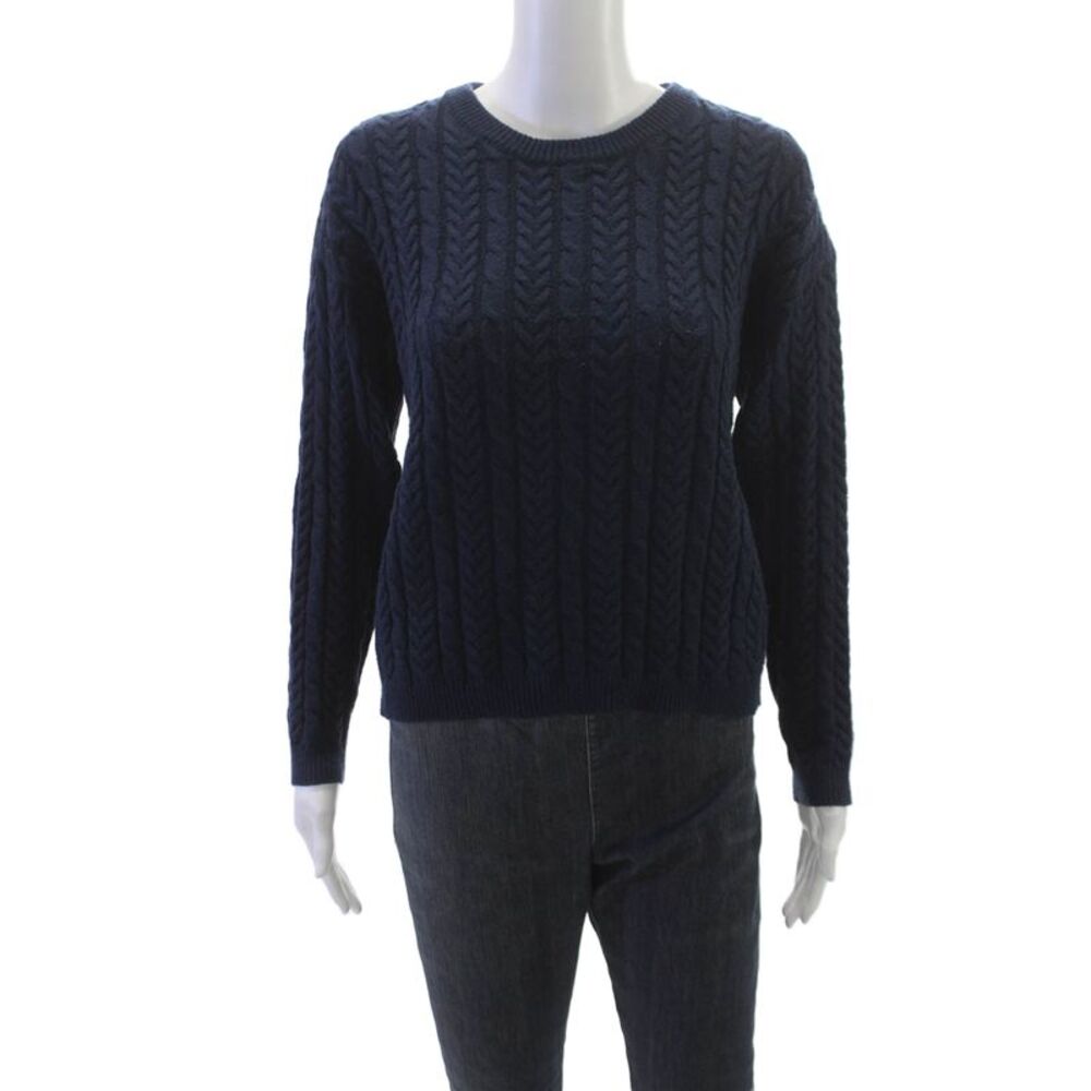 Sunday Stevens Women Pullover Sweater Crew Neck Blue Long Sleeve Size S